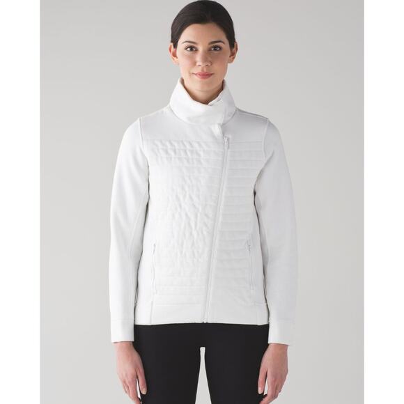 Lululemon White Fleece Be True Jacket Size 6 - Picture 1 of 6
